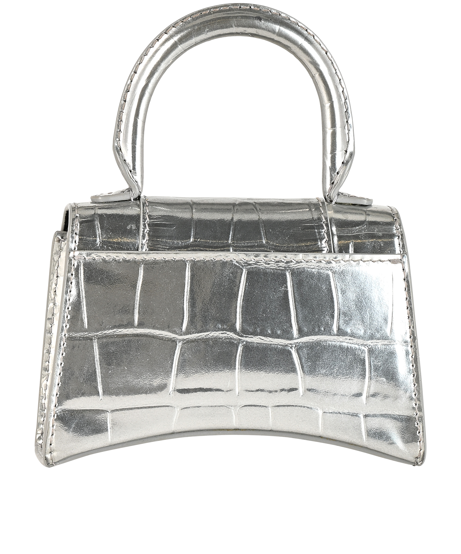 Mini Hourglass, &pound;375, Handbags, Silver, Leather, Back view